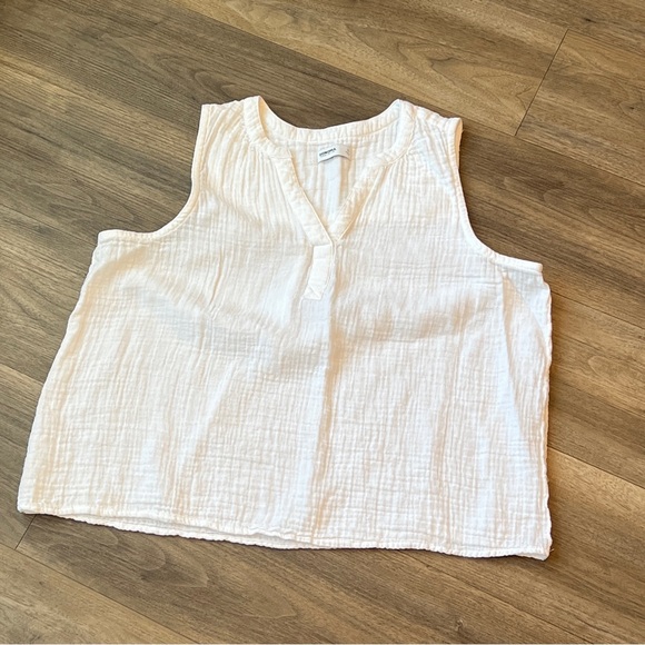 Women's Sonoma Goods For Life® Gauze Femme V-Neck Tank Top size XL white - Picture 3 of 4